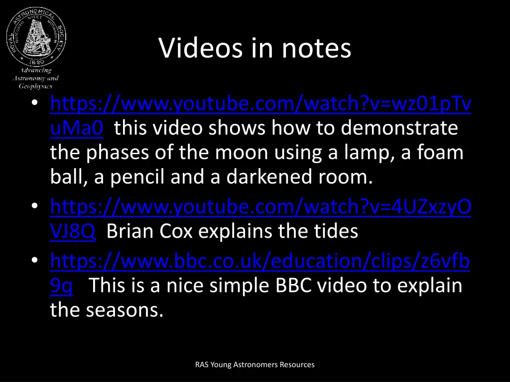 videos in notes