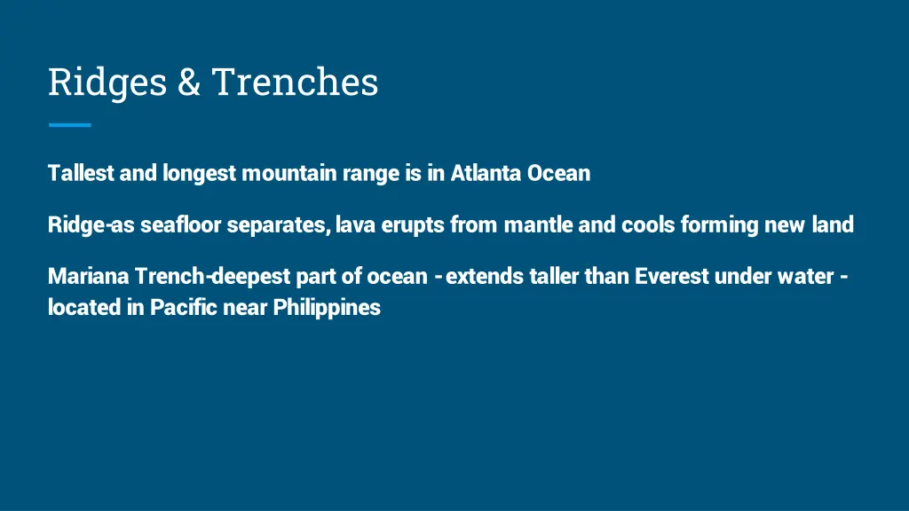 ridges trenches