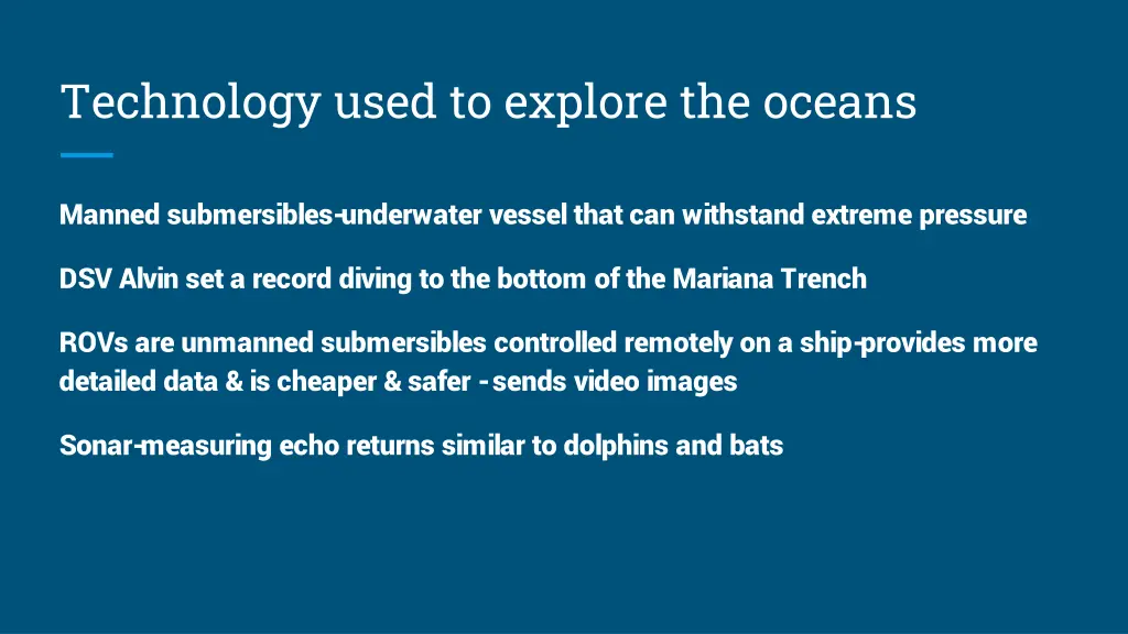 technology used to explore the oceans