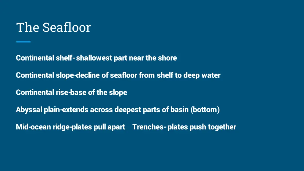 the seafloor