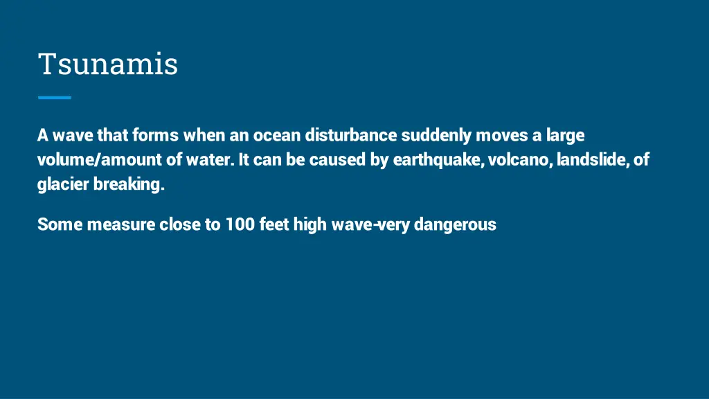 tsunamis