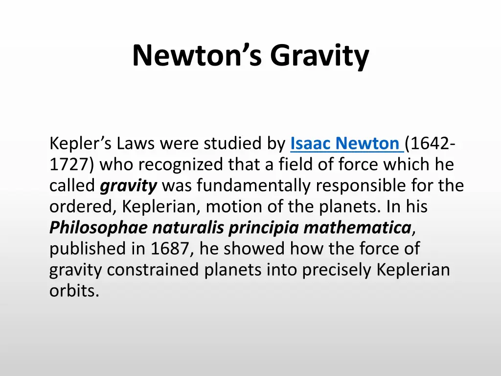 newton s gravity