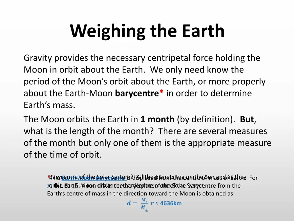 weighing the earth