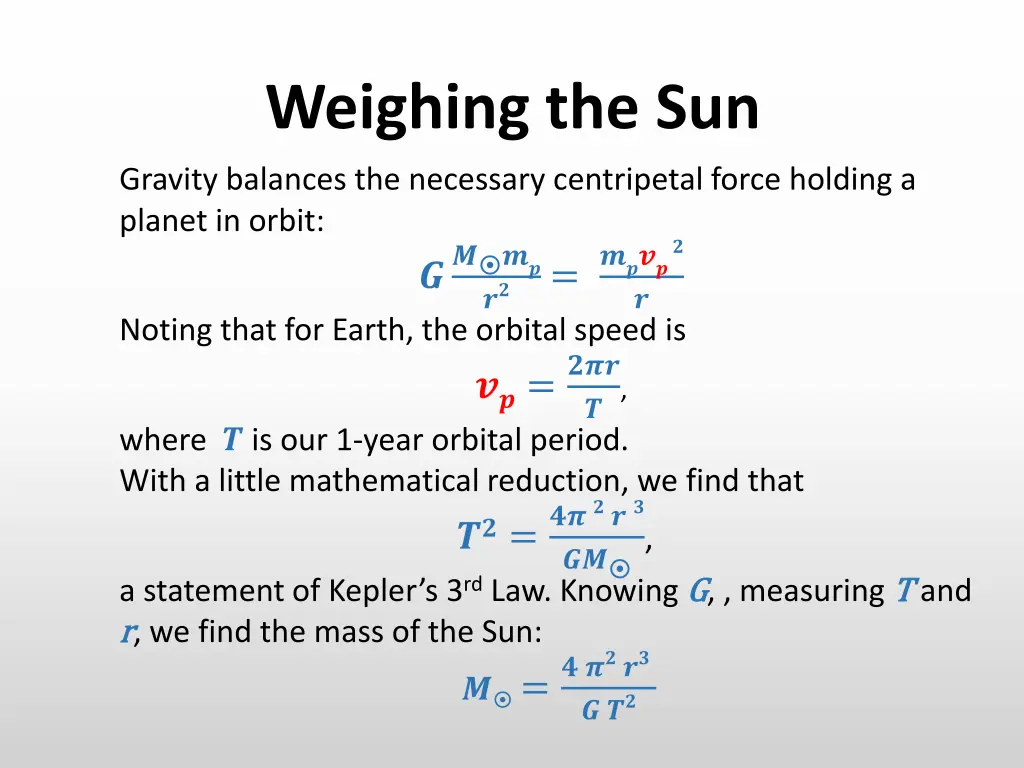 weighing the sun