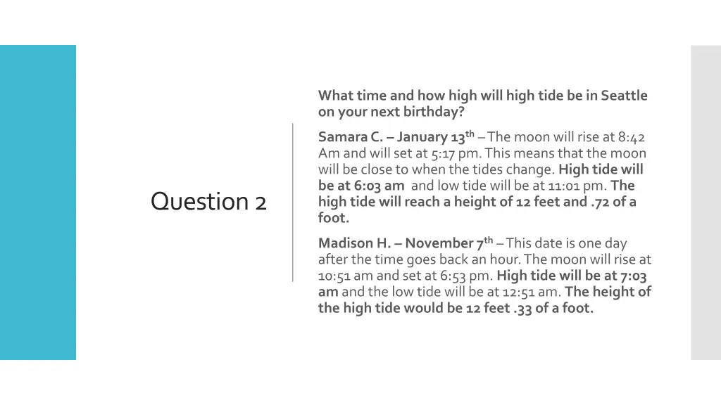 what time and how high will high tide