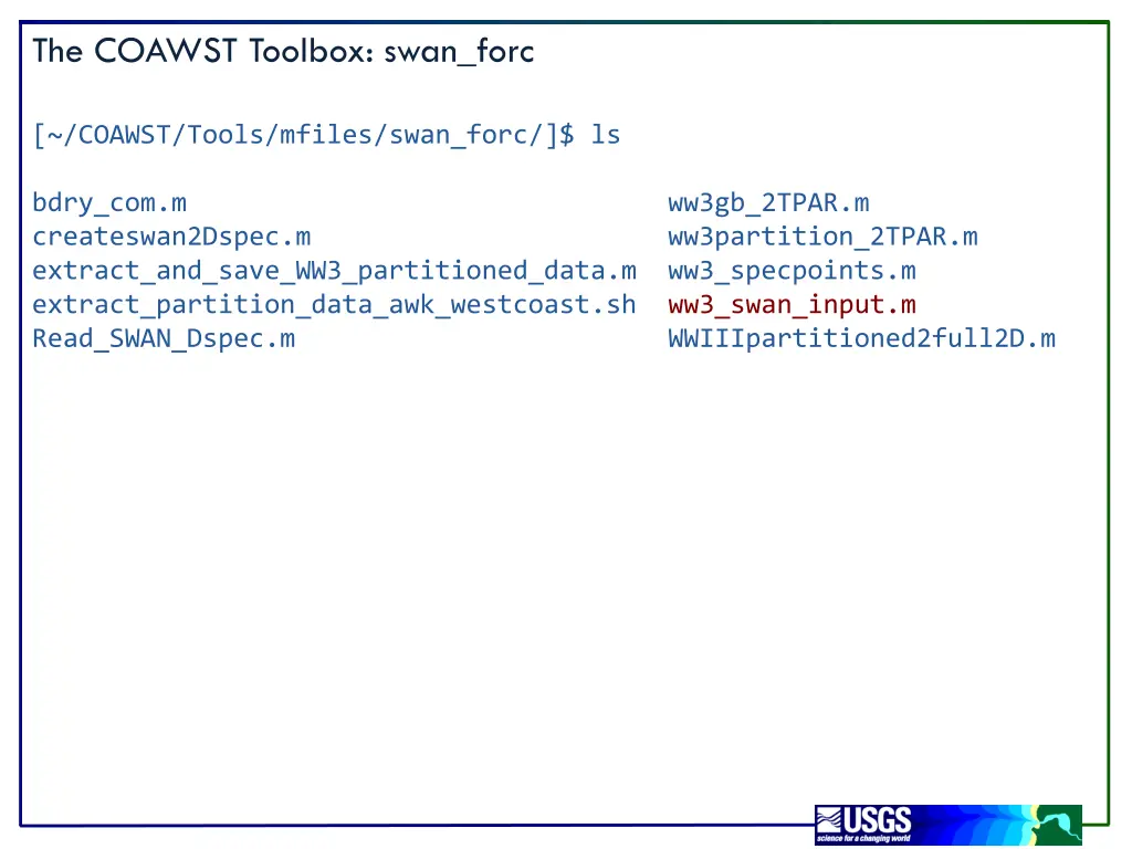 the coawst toolbox swan forc 2