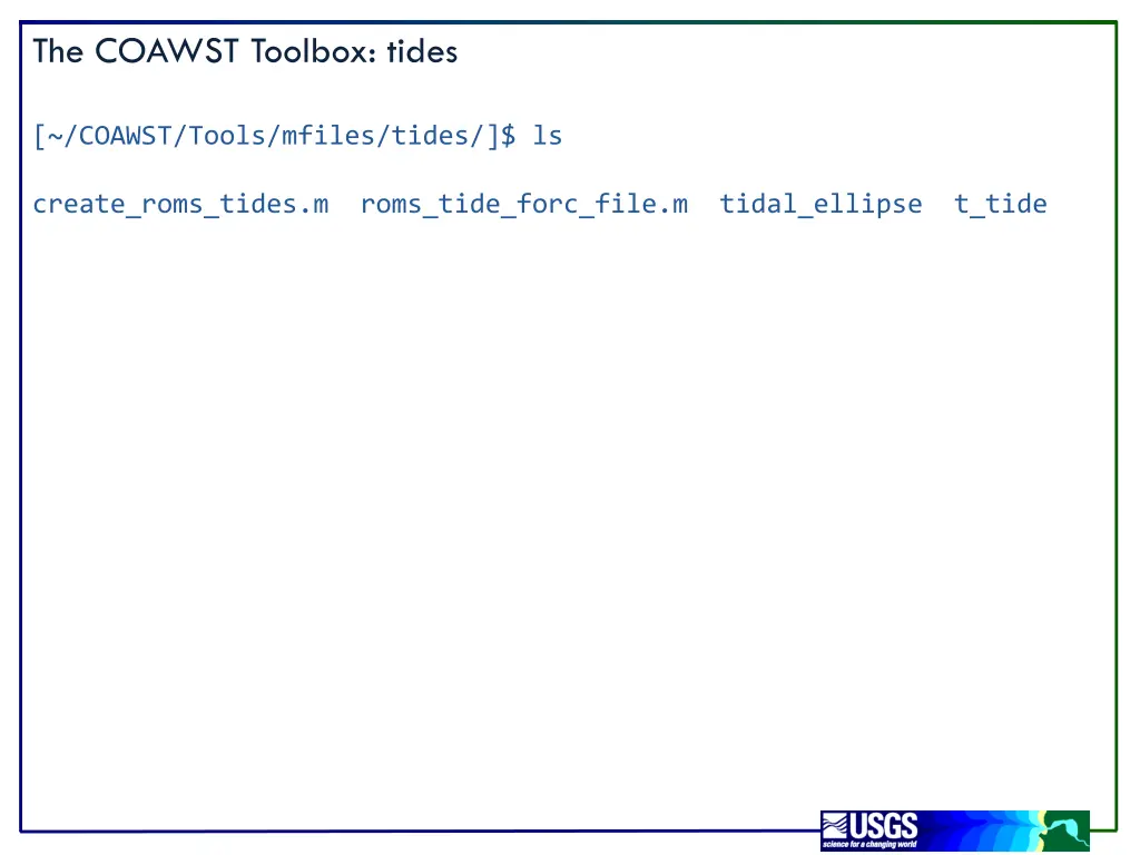 the coawst toolbox tides