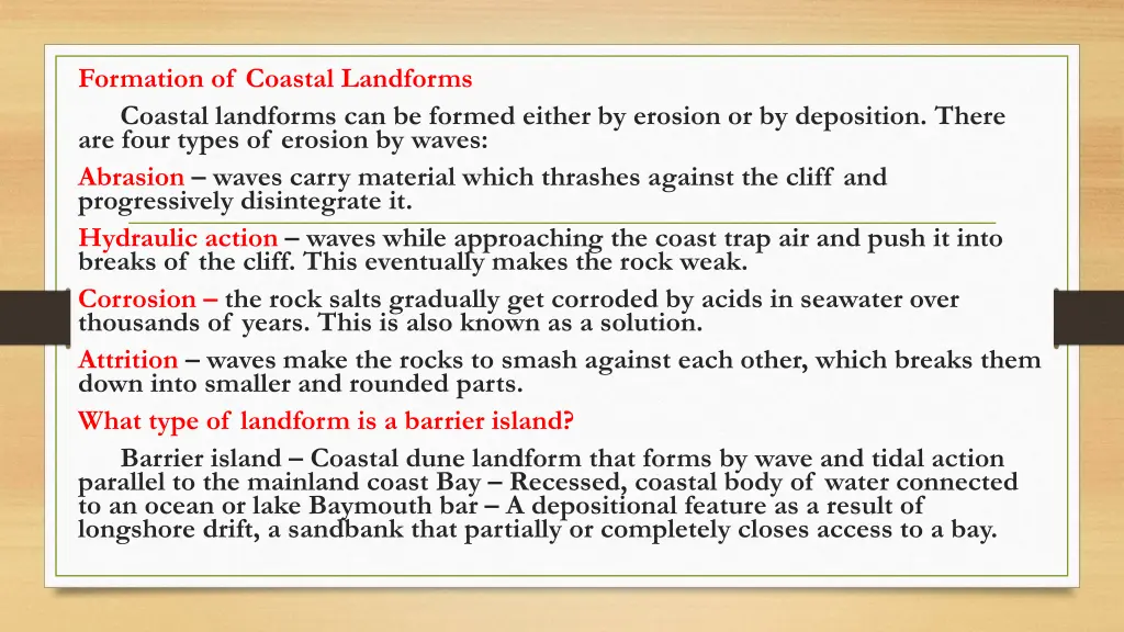 formation of coastal landforms coastal landforms