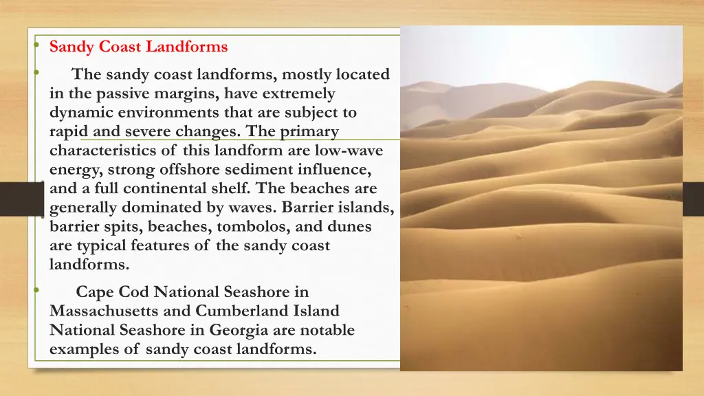 sandy coast landforms the sandy coast landforms