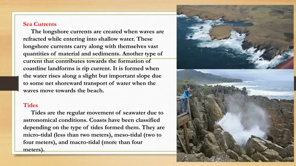 sea currents the longshore currents are created