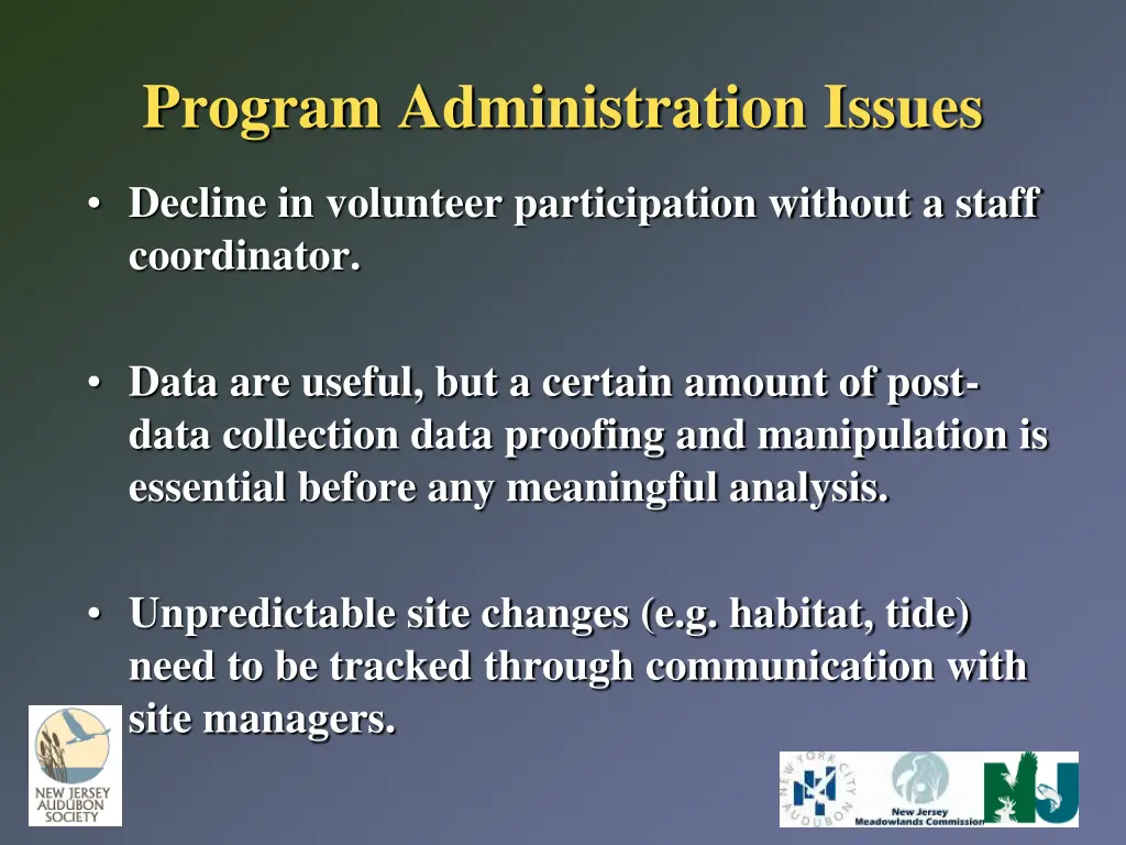 program administration issues