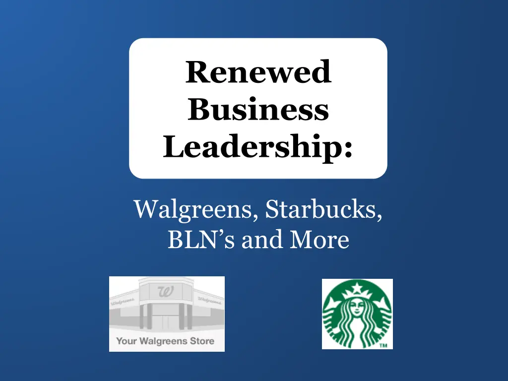 renewed business leadership