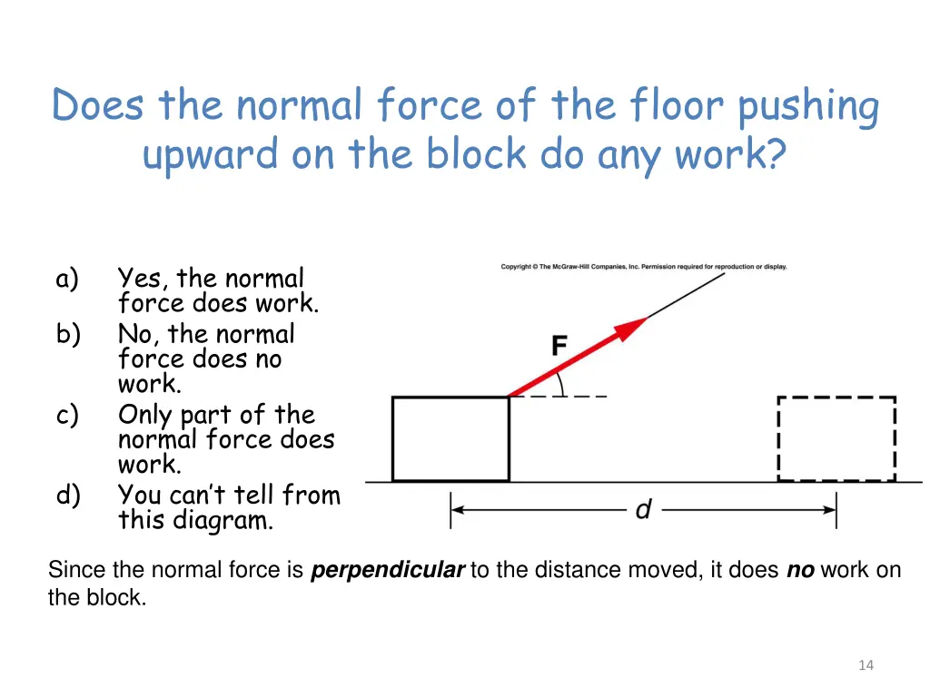 does the normal force of the floor pushing upward