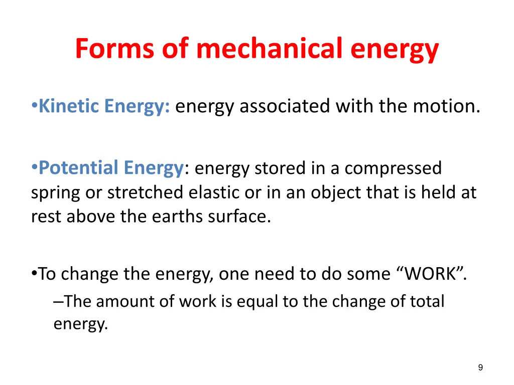 forms of mechanical energy