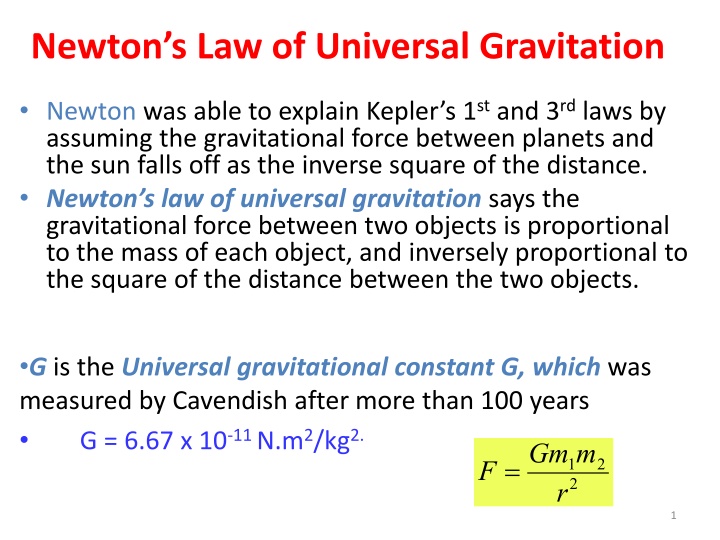 newton s law of universal gravitation