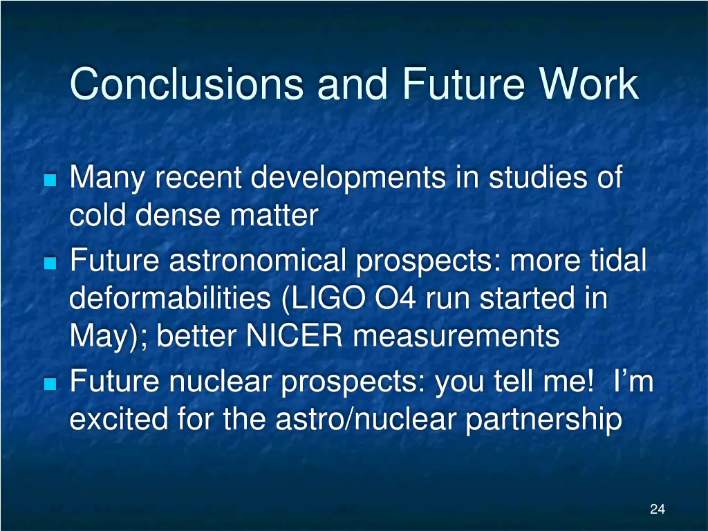 conclusions and future work