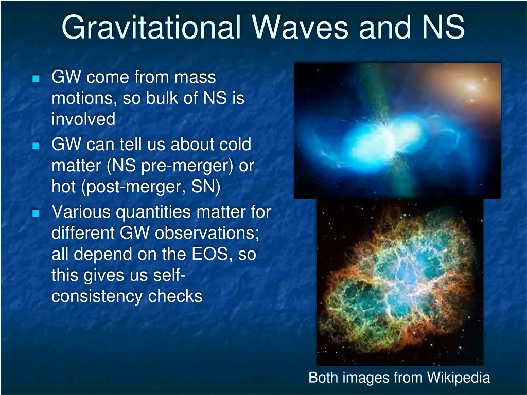 gravitational waves and ns