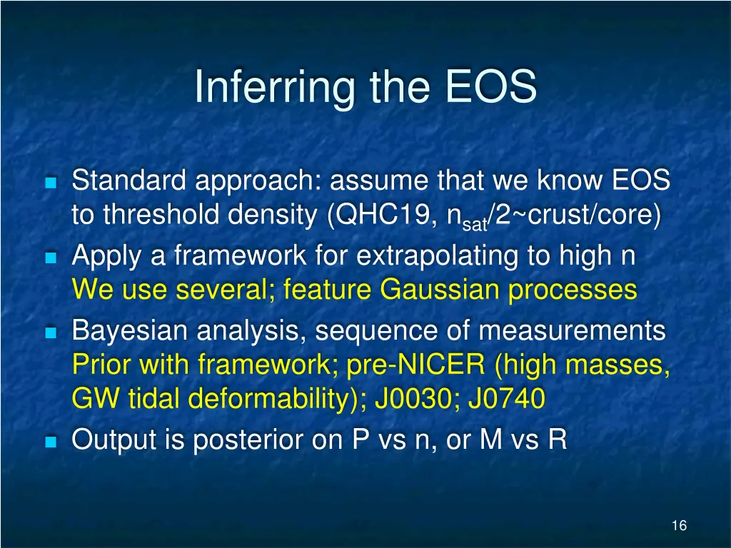 inferring the eos