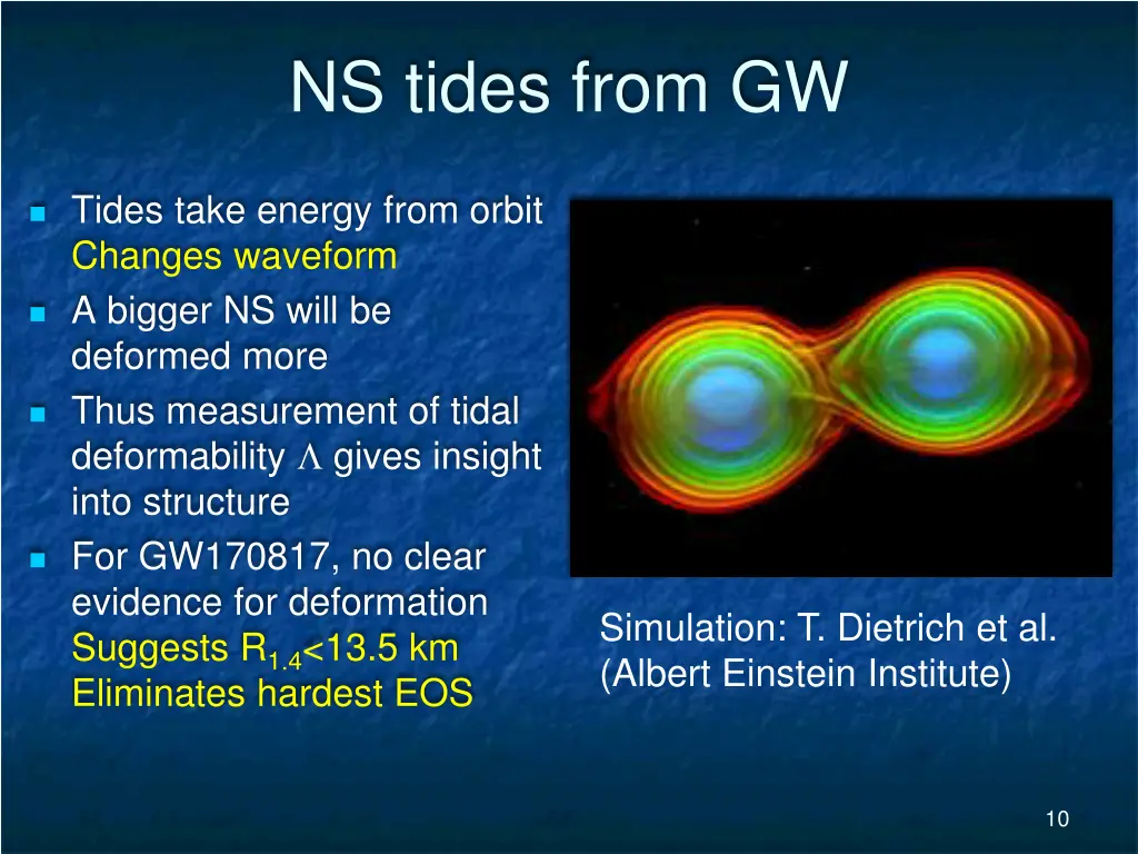 ns tides from gw