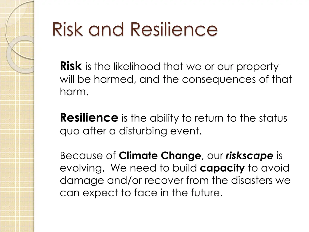 risk and resilience