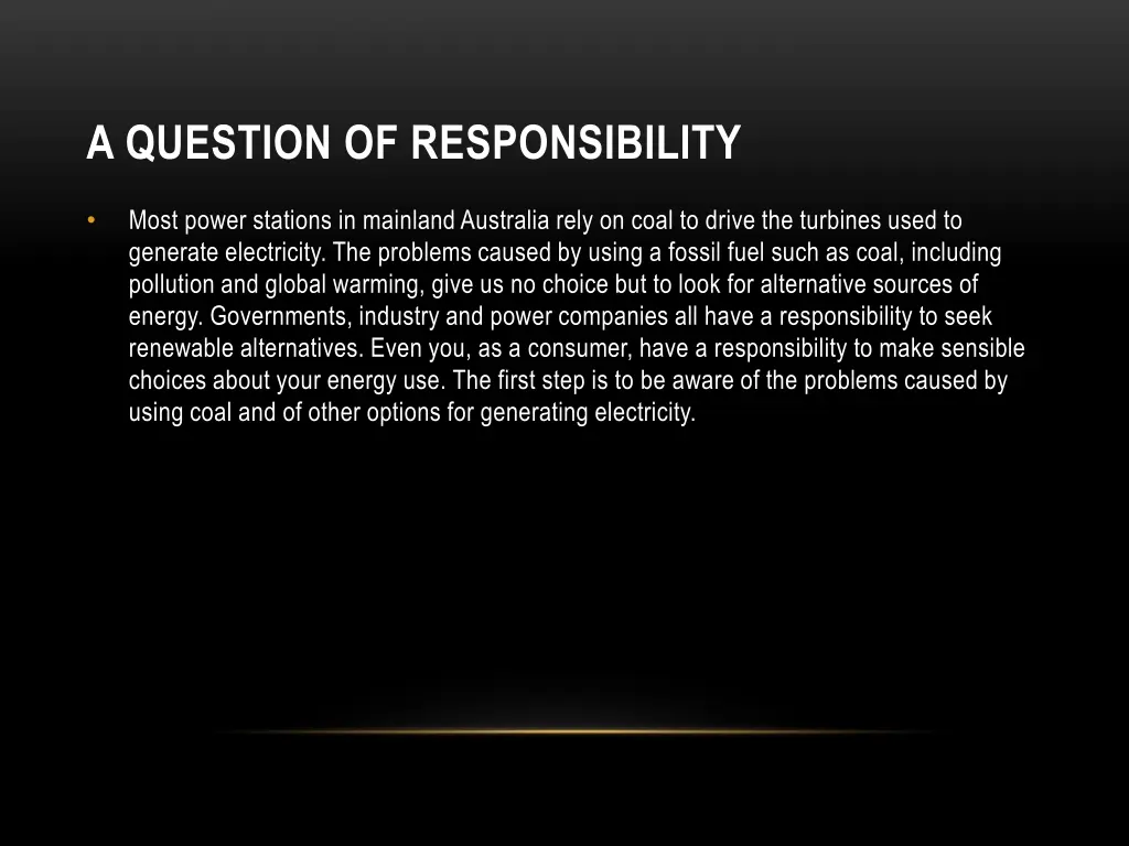 a question of responsibility