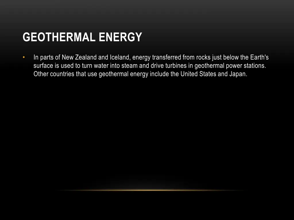 geothermal energy