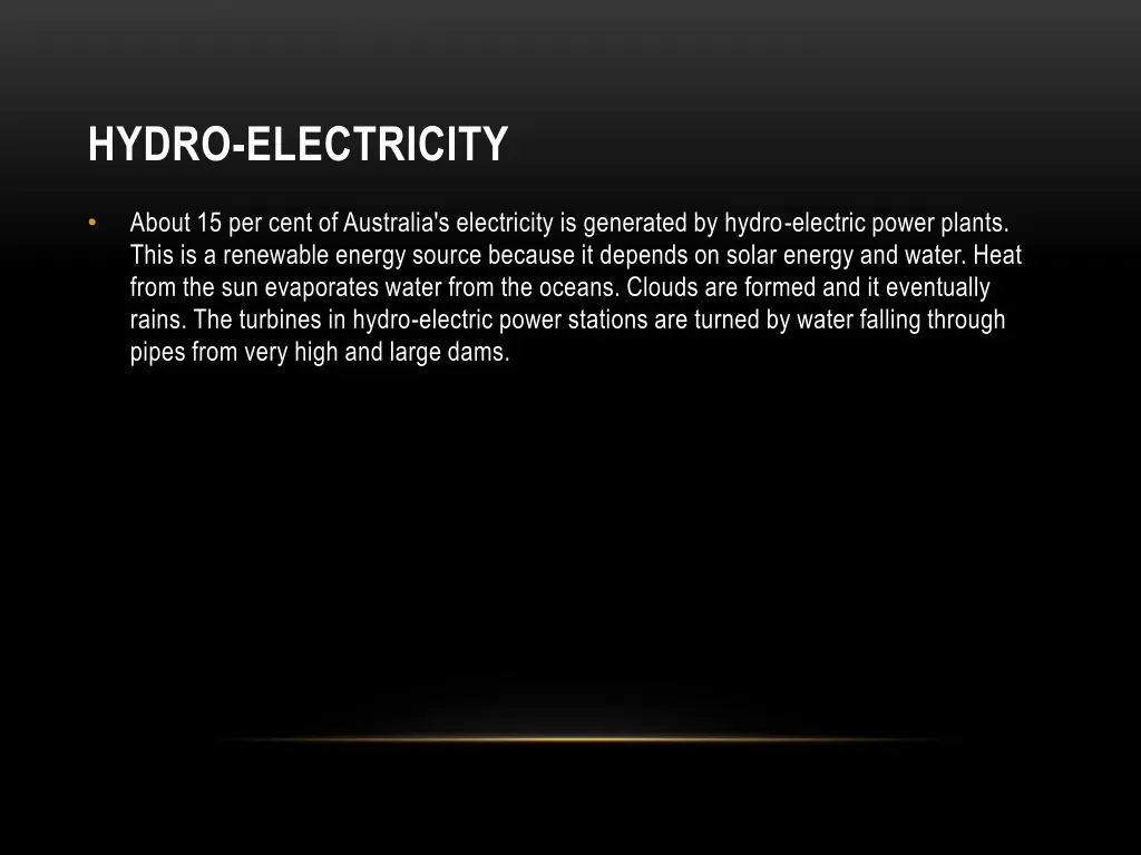 hydro electricity