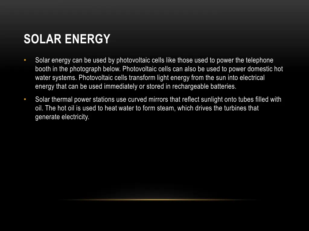 solar energy