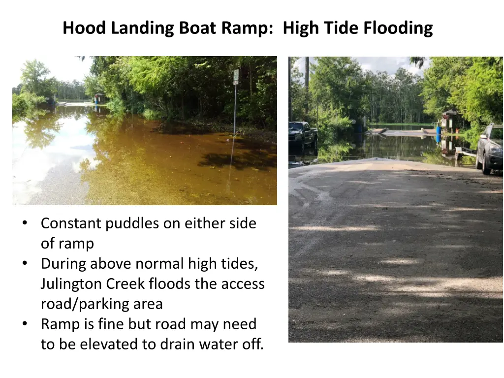 hood landing boat ramp high tide flooding