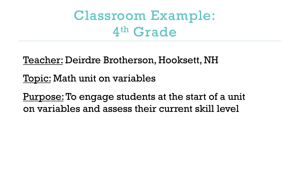 classroom example 4 th grade