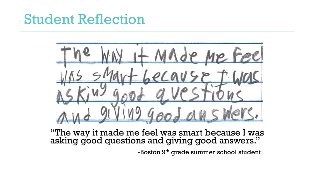 student reflection