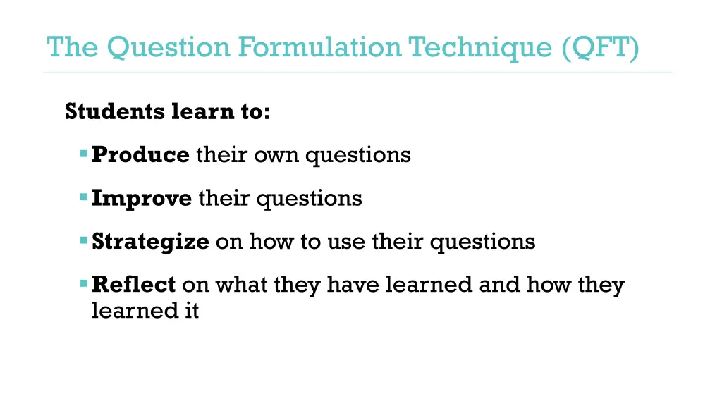 the question formulation technique qft