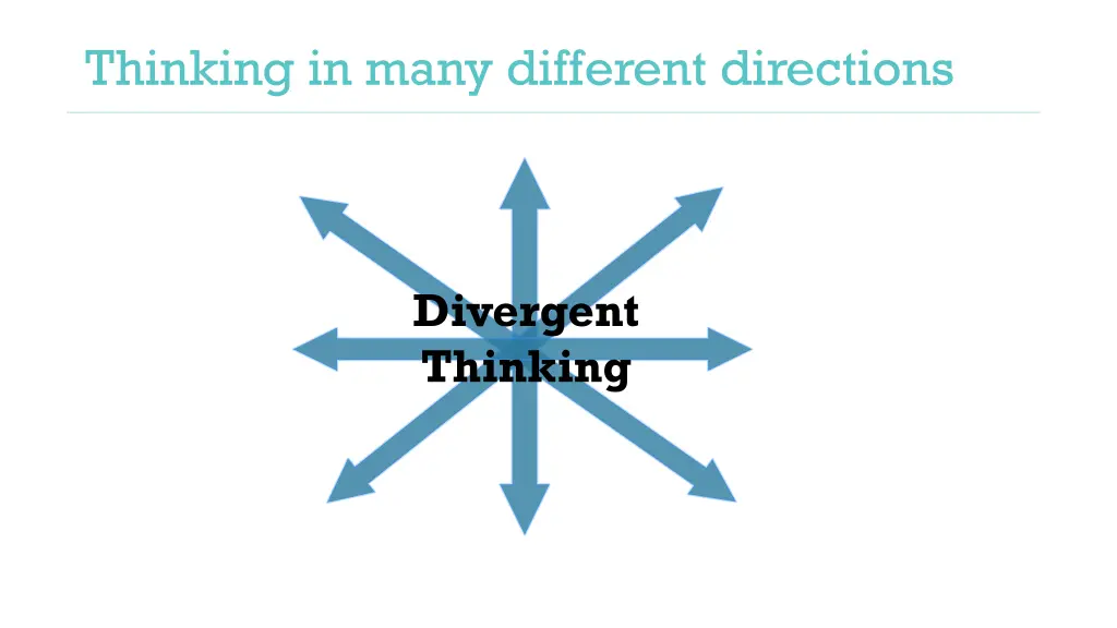 thinking in many different directions