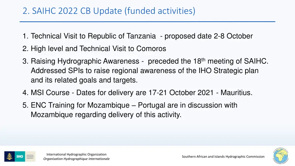 2 saihc 2022 cb update funded activities