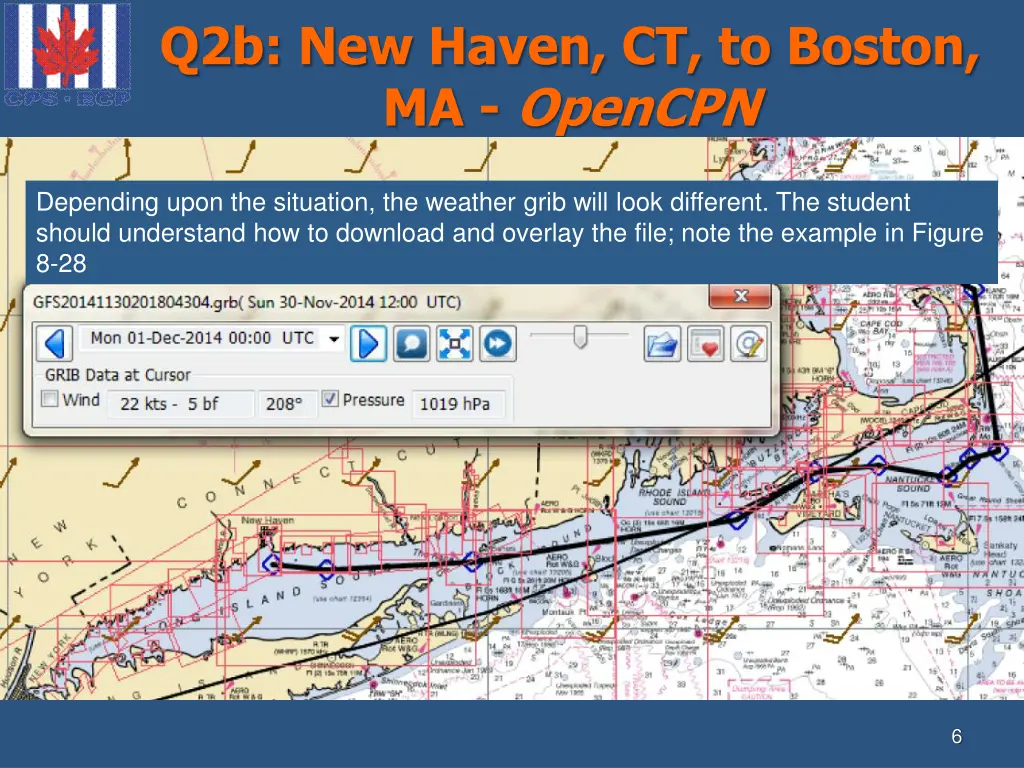 q2b new haven ct to boston ma opencpn