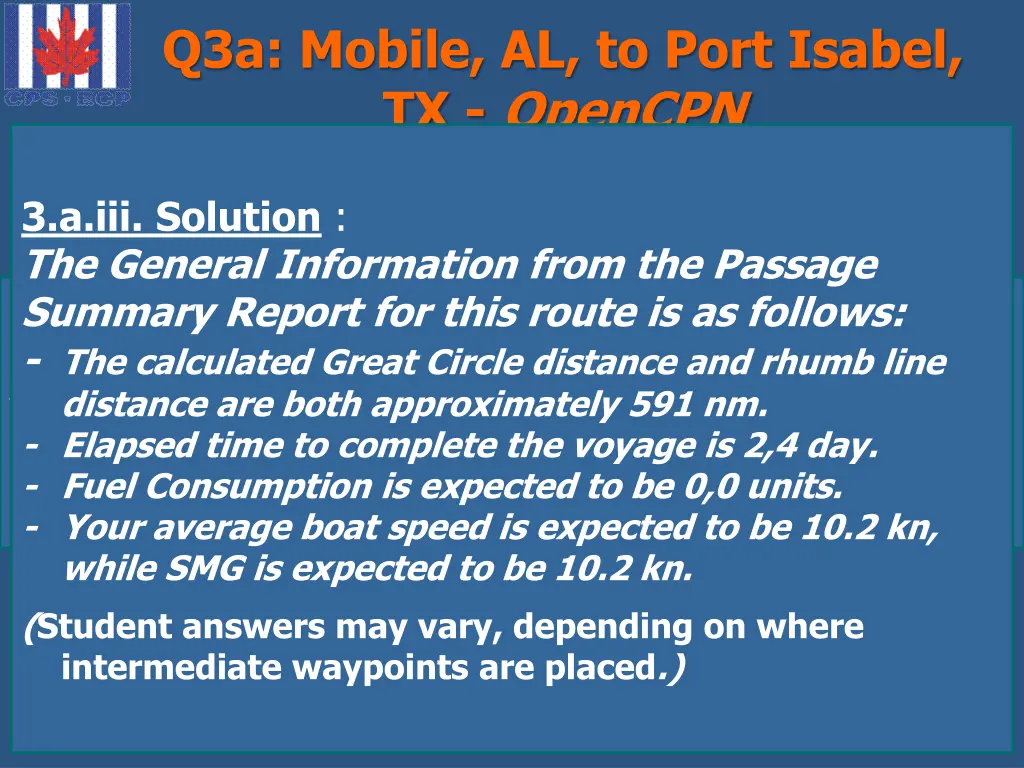 q3a mobile al to port isabel tx opencpn