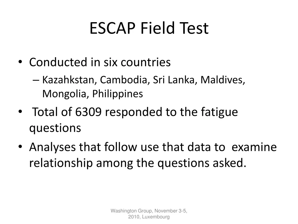 escap field test