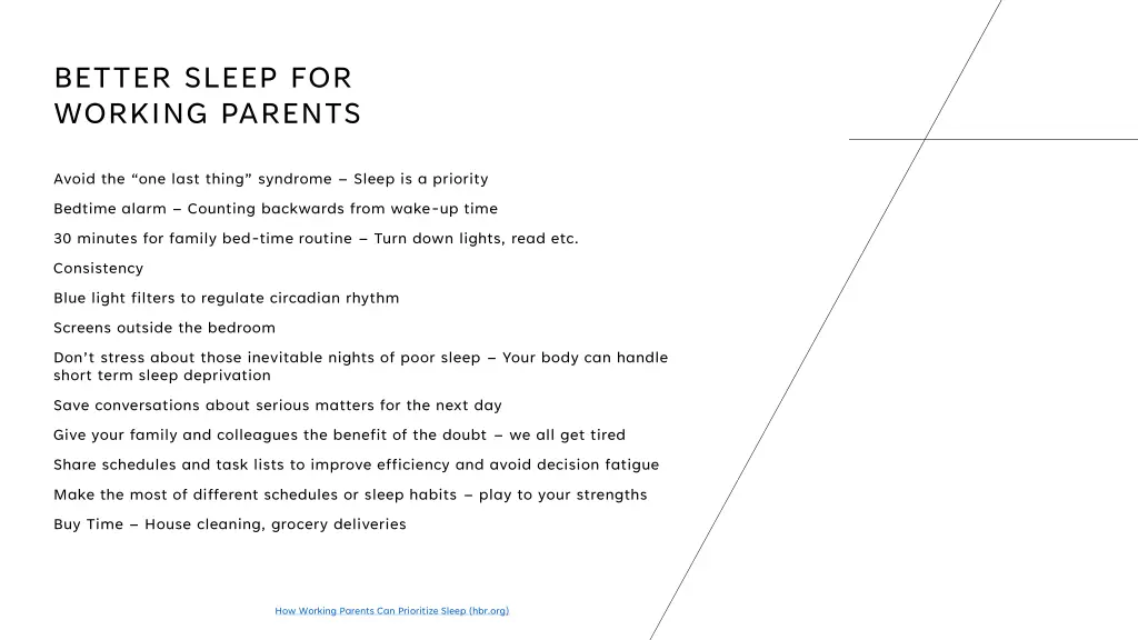 better sleep for working parents