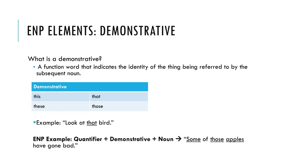 enp elements demonstrative