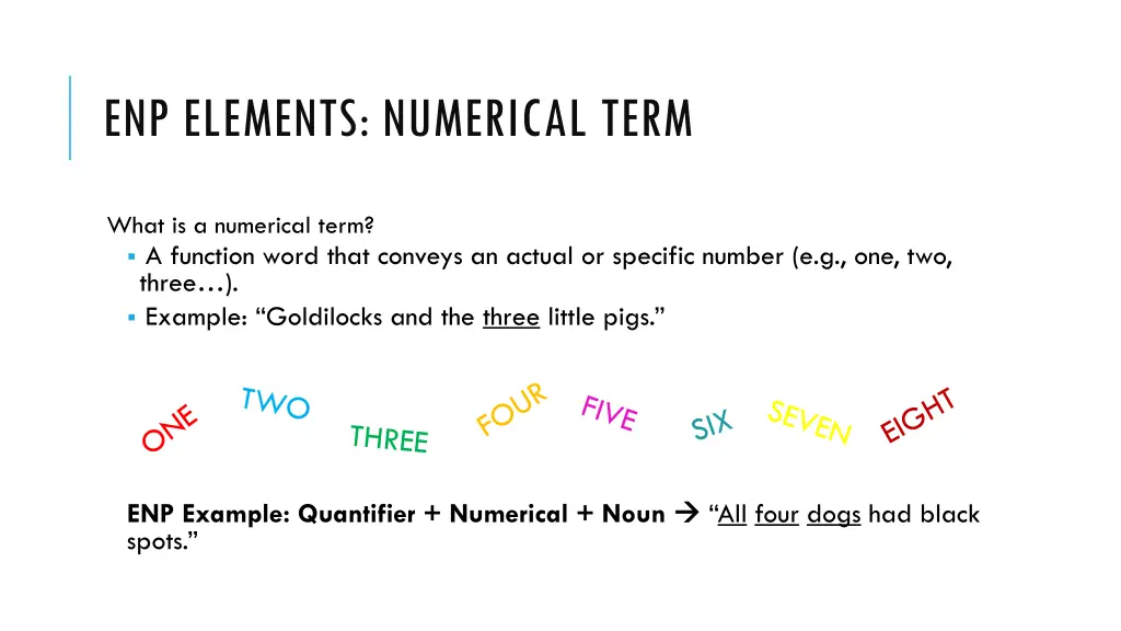 enp elements numerical term