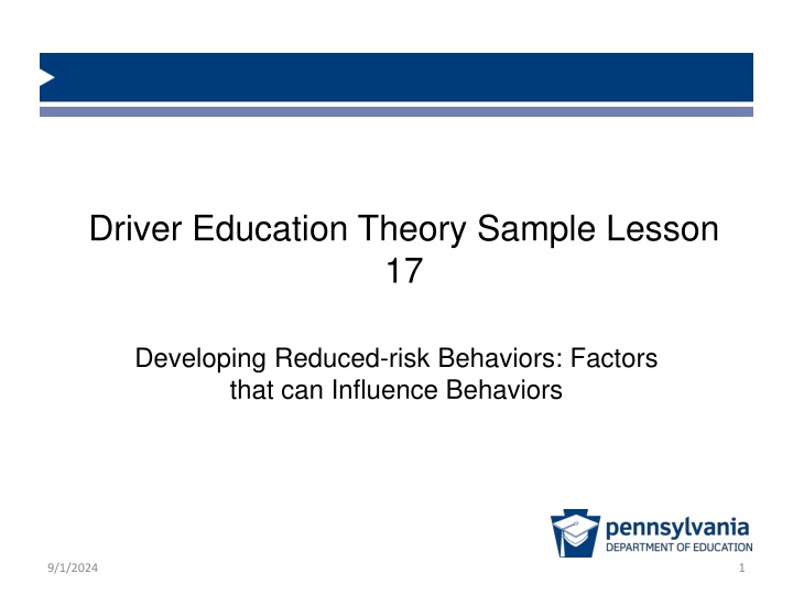 driver education theory sample lesson 17