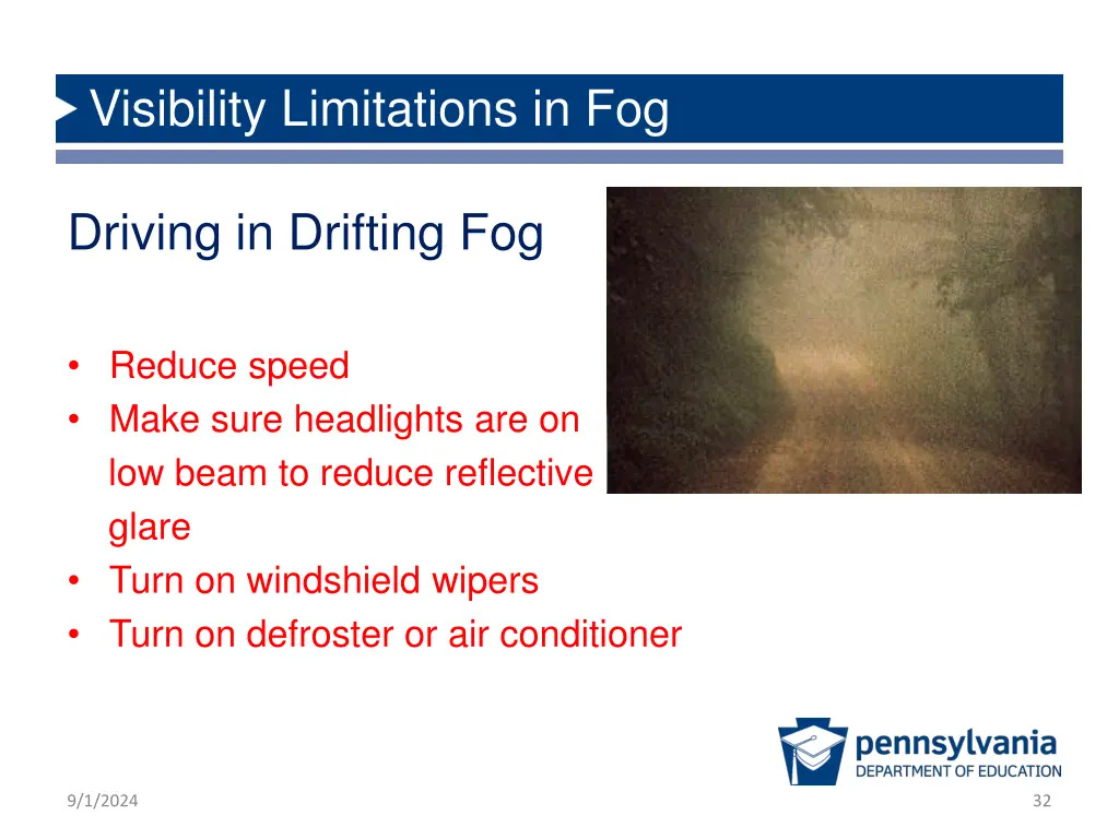 visibility limitations in fog