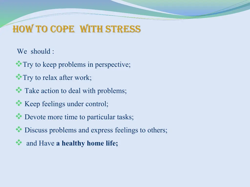 how to cope with stress