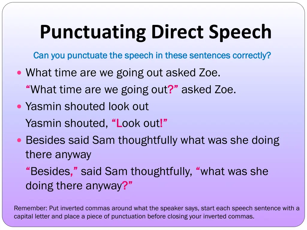 punctuating direct speech 1