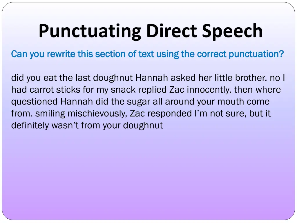 punctuating direct speech 2