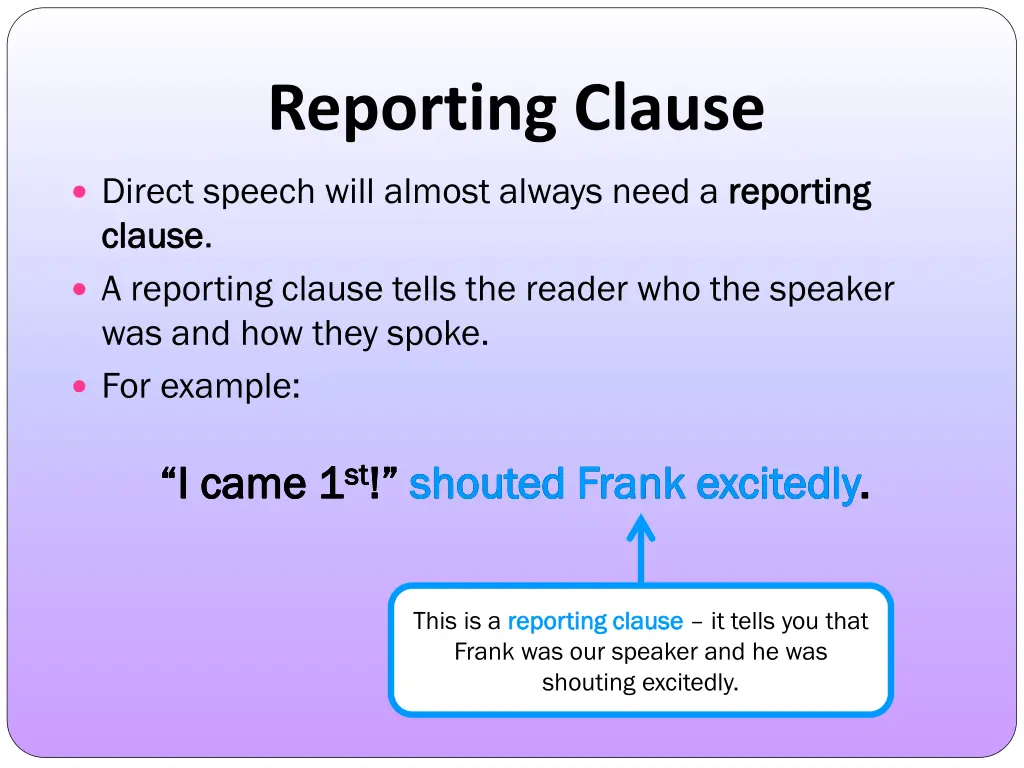 reporting clause 1