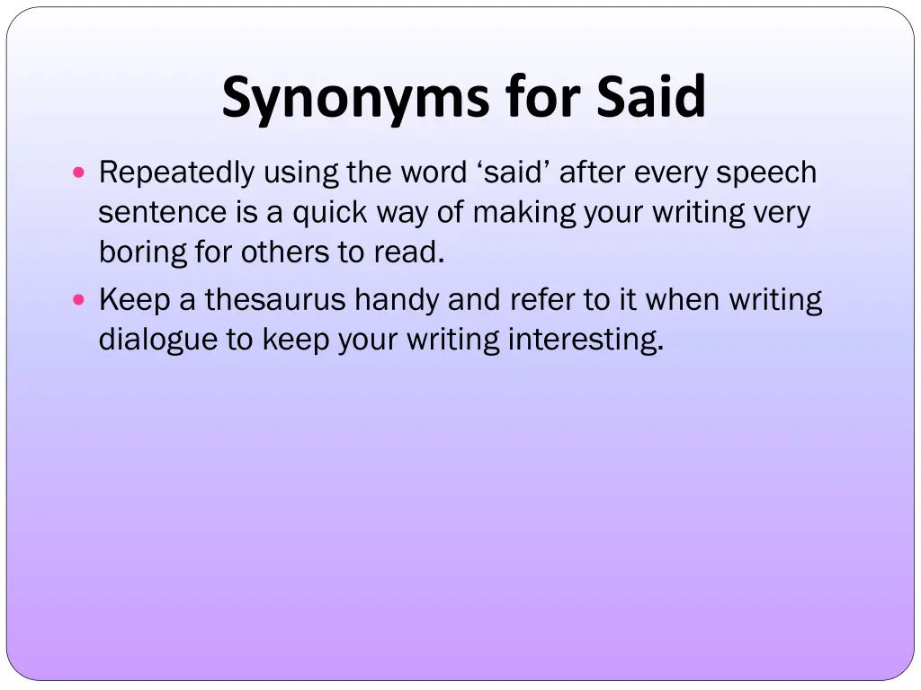 synonyms for said 1