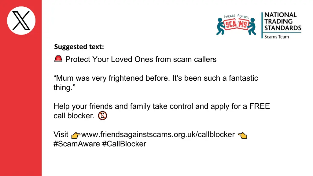 suggested text protect your loved ones from scam