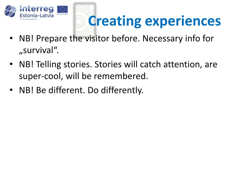 creating experiences 1