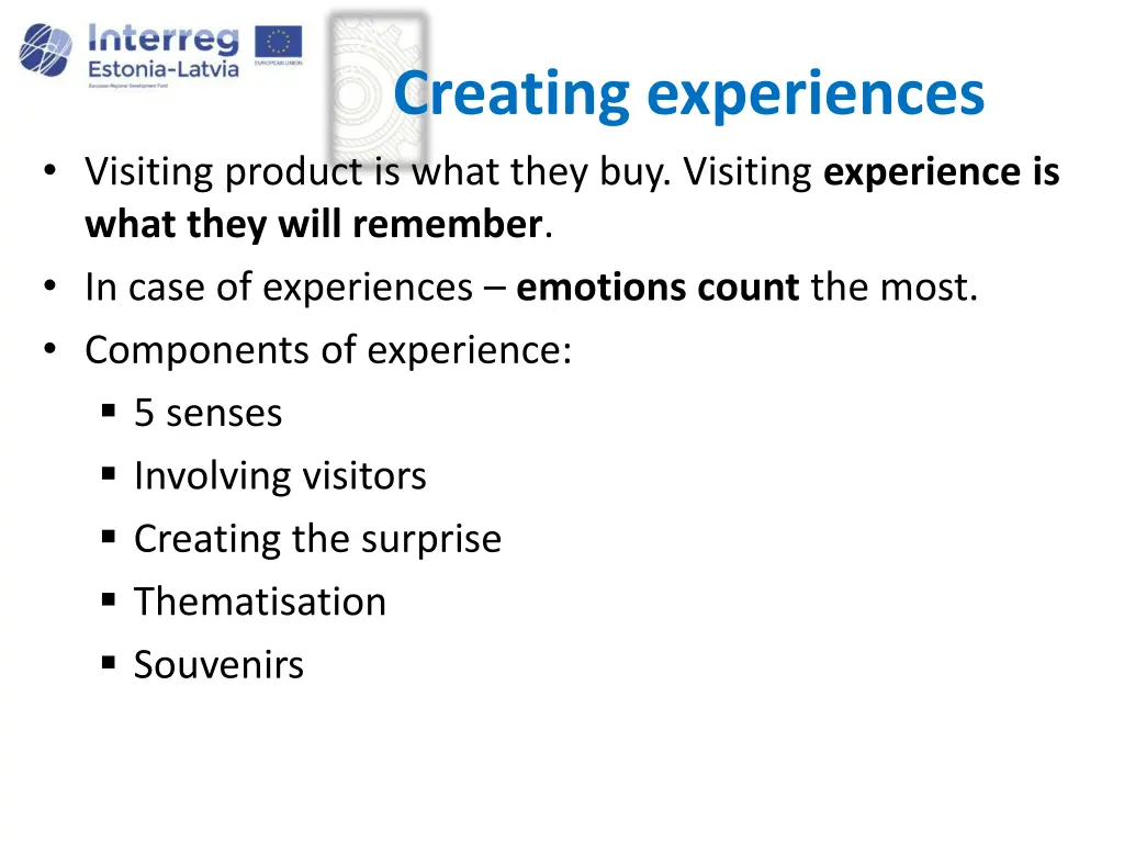 creating experiences